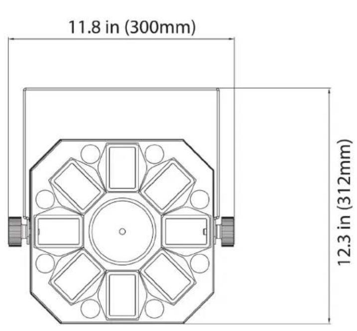 11.8 in (300mm) 12.3 in (312mm)