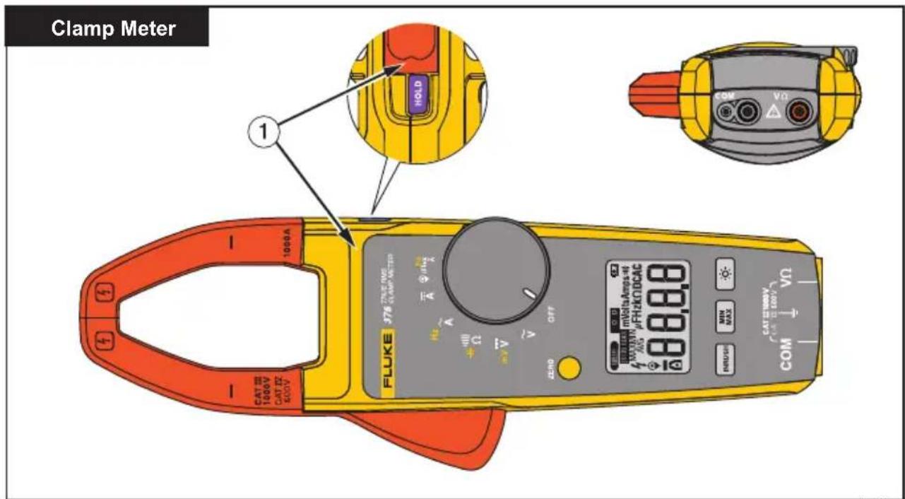 Clamp Meter FLUKE 378 275 VDC VCC/VECTD 100A H V + - U V - V OUT COM VΩ mVitaAmps 41 MHz/HzDCAC 98.88 V MAX INJUSR CAT 100V (1.4" 100V) COM 1 VΩ