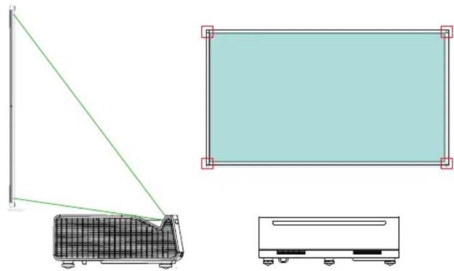 DELL S718QL - Projiziertes Bild an einer Projektionsfläche ausrichten - 6
