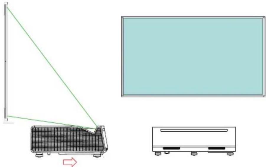 DELL S718QL - Projiziertes Bild an einer Projektionsfläche ausrichten - 5