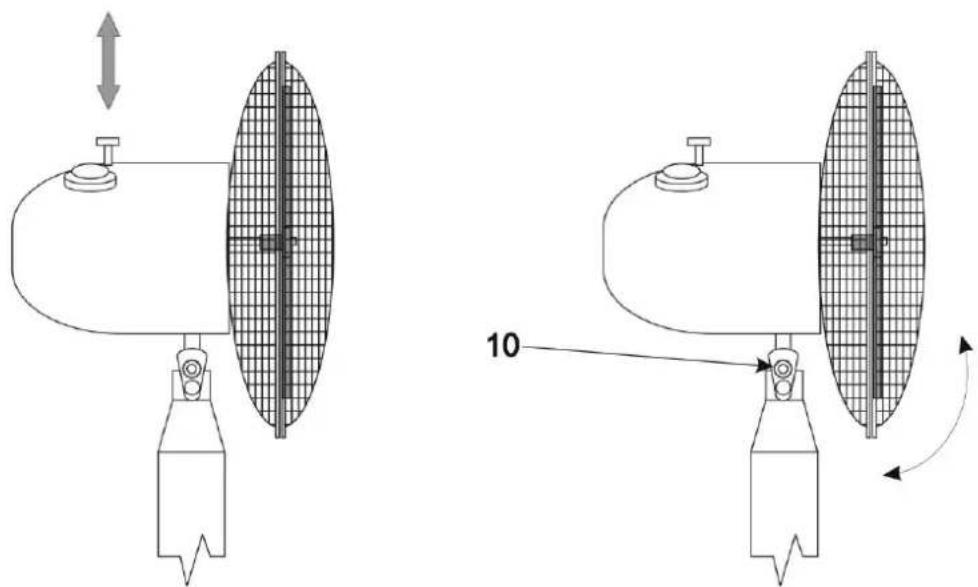 Technical diagram showing two mechanical or electrical component configurations with labeled parts and directional arrows.