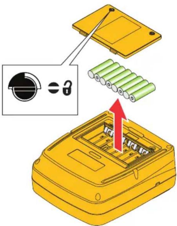Diagram illustrating battery charging process with labeled components and a red upward arrow indicating charging direction.