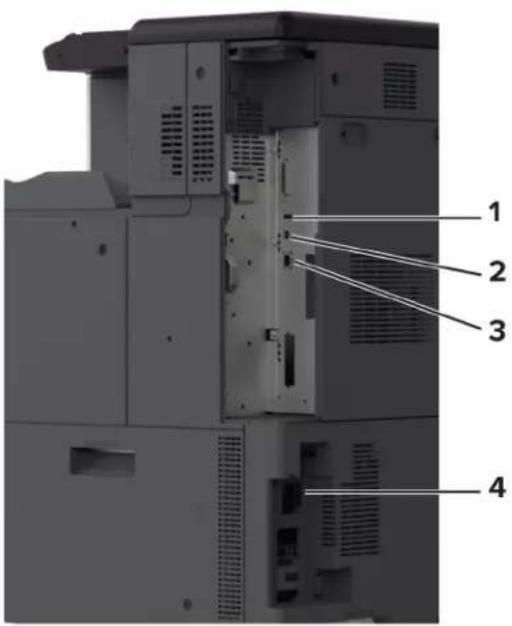 LEXMARK CS943de - Anschließen der Kabel - 1