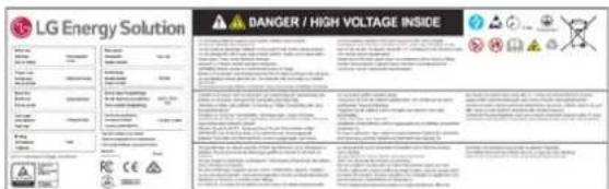 LG RESU16H Prime - Warning Label - 2