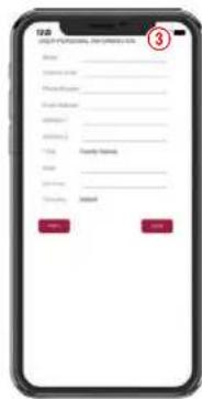 Mobile app login interface with form fields and two red buttons labeled 'OK' and 'Cancel'