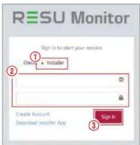 RESU Monitor Sign is to start your session One • Installer Create Account Download Installer App Sign In