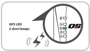 GPS LED 2 short beeps QS