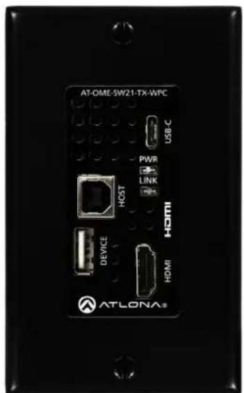 AT-OME-SW21-TX-WPC USB C PWR LINK HOST HDMI DEVICE HDMI ATLONA®