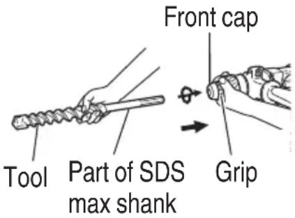 Front cap Tool Part of SDS max shank Grip