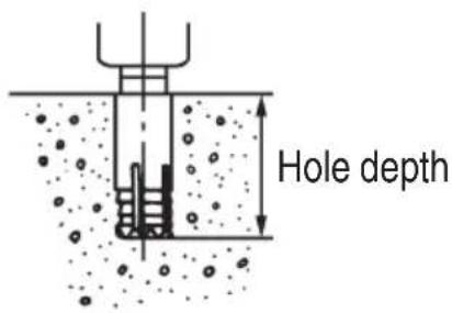 Hole depth