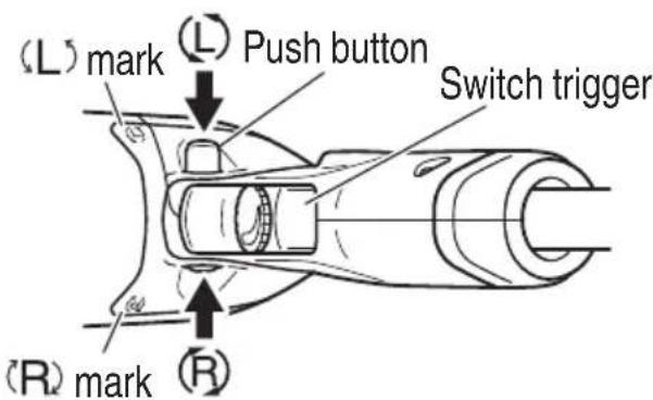 (L) mark (L) Push button Switch trigger (R) mark (R)