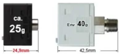 ca. 25g 24,9mm Env. 40g 42,5mm