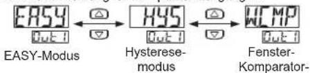 EASY Out 1 EASY-Modus H45 Out 1 WMP Out 1 Hysteres- modus Fenster- Komparator-