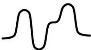 Simple wavy line drawing without any text, numbers, or symbols