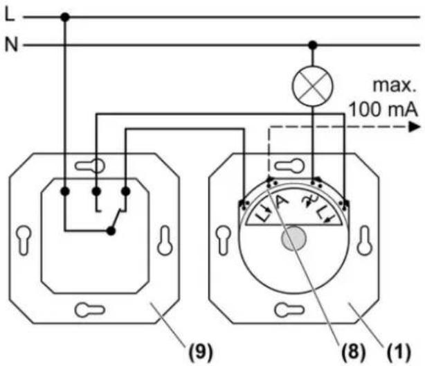 L N max. 100 mA (9) (8) (1)