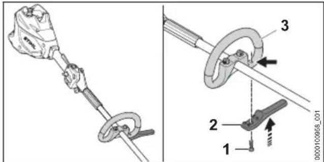 STIHL FSA 120.0 - Montarea limitatorului de pas - 1