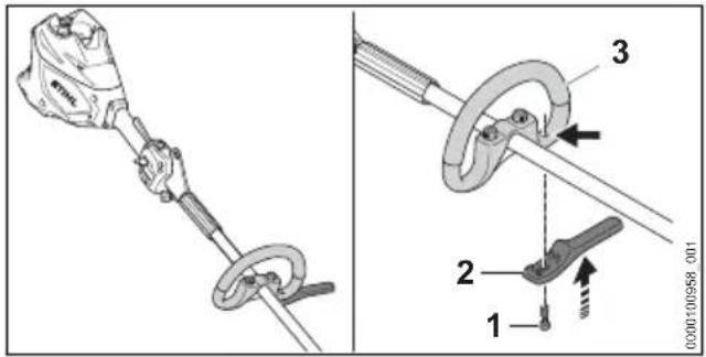 STIHL KMA 120.0 R - Montaż ogranicznika kroku - 1