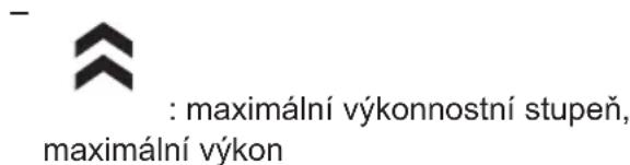 - : maximální výkonnostní stupeň, maximální výkon