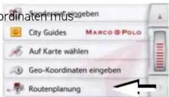 Studensauf eingeben City Guides MARCO@POLO Auf Karte wählen Geo-Koordinaten eingeben Routenplanung