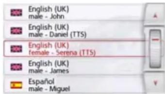 English (UK) male - John English (UK) male - Daniel (TTS) English (UK) female - Serena (TTS) English (UK) male - James Español male - Miguel