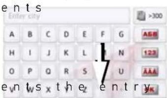 e n t s Enter city >300 A B C D E F G A B H I J K L N 123 O P Q R S U AAA e n t s the entry