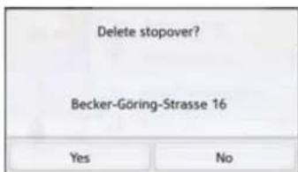 Delete stopover? Becker-Göring-Strasse 16 Yes No
