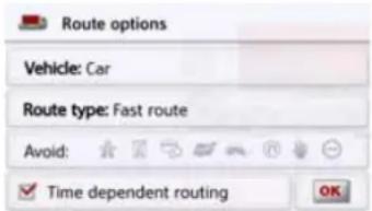 Route options Vehicle: Car Route type: Fast route Avoid: ✓ Time dependent routing