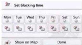 Set blocking time Mon Tue Wed Thu Fri Sat Sun Show on Map Done