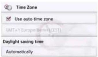 Time Zone ✓ Use auto time zone GMT+1 Europe/Second (CEST) Daylight saving time Automatically
