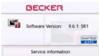 BECKER Software Version: 9.6.1 SR1 NAVTEO MAPS Service information