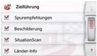 Zielführung Spurempfehlungen Beschilderung SituationScan Länder-Info