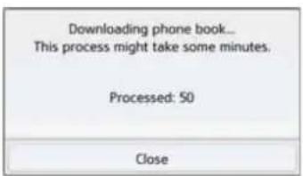 Downloading phone book... This process might take some minutes. Processed: 50 Close