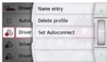 Driver Autoc Driver Driver Driver Name entry Delete profile Set Autoconnect