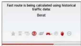 Fast route is being calculated using historical traffic data: Berat