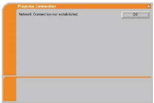 Projector Connection Network. Connection not established. OK