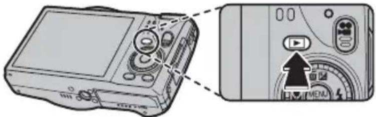 Diagram showing a device with labeled buttons and an adjacent camera module with playback control and menu interface.