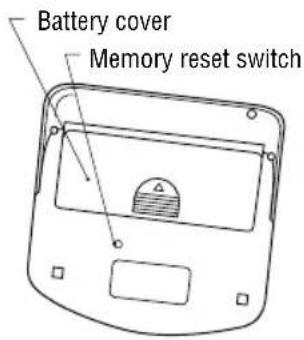 Battery cover Memory reset switch