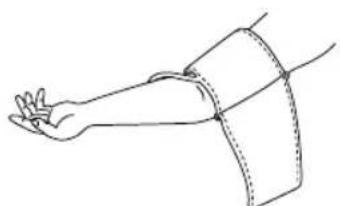 CITIZEN CH-403C - Attaching of arm cuff and posture during measurement - 2
