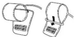 CITIZEN CH-403C - Attaching of arm cuff and posture during measurement - 1