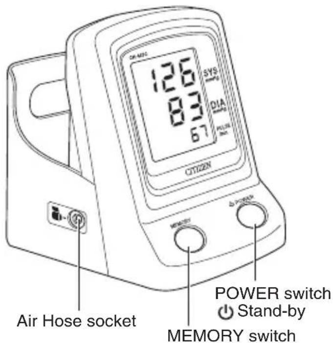 AIR HOSE SOCKET SYS DIA PULSE 67 CITIZEN MEMORY POWER switch Stand-by MEMORY switch