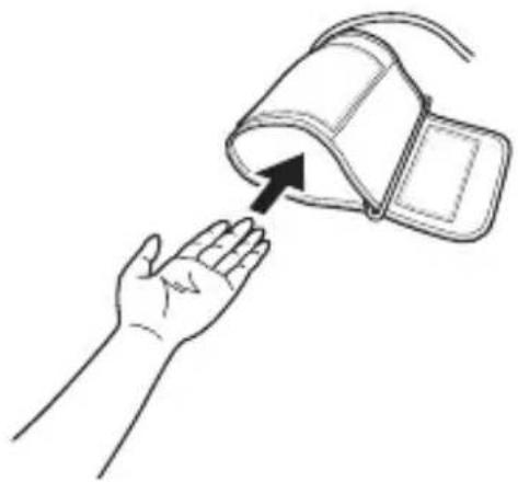 CITIZEN CH-437C - Put the arm cuff around your arm so that the air hose comes to the left palm side. - 1