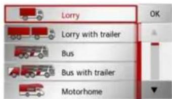 Lorry Lorry with trailer Bus Bus with trailer Motorhome