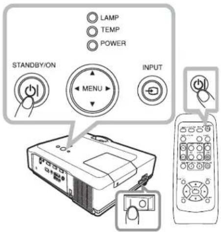 LAMP TEMP POWER STANDBY/ON MENU INPUT