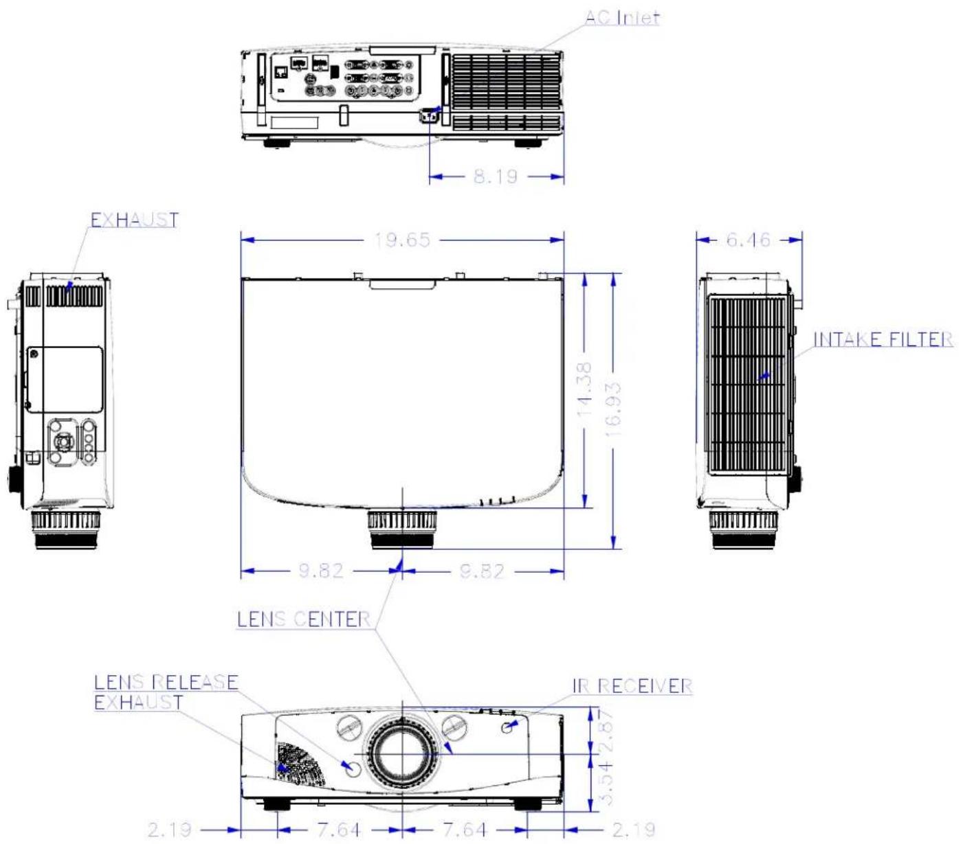 NEC PA600X - Cabinet Dimensions - 1