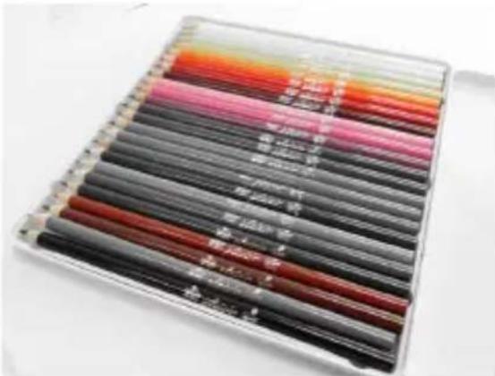 Stacked pencil sheets with colorful gradient coloring, likely for educational or technical purposes