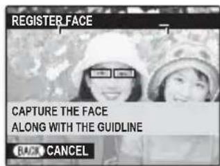 REGISTER FACE CAPTURE THE FACE ALONG WITH THE GUIDLINE BACK CANCEL