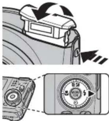 Diagram showing camera control panel with directional arrows and a dial labeled 'ALMA 100' indicating clockwise motion.