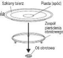 Szkłany talerz Piasta (spół) Zespół pierscienia obrotowego Oś obrotowa