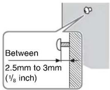 Between 2.5mm to 3mm (1/8 inch)