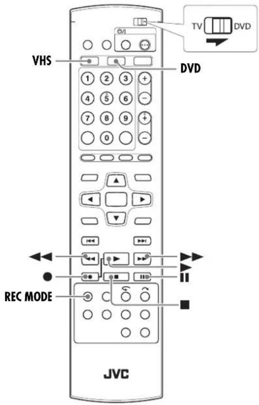 VHS DVD TV REC MODE JVC